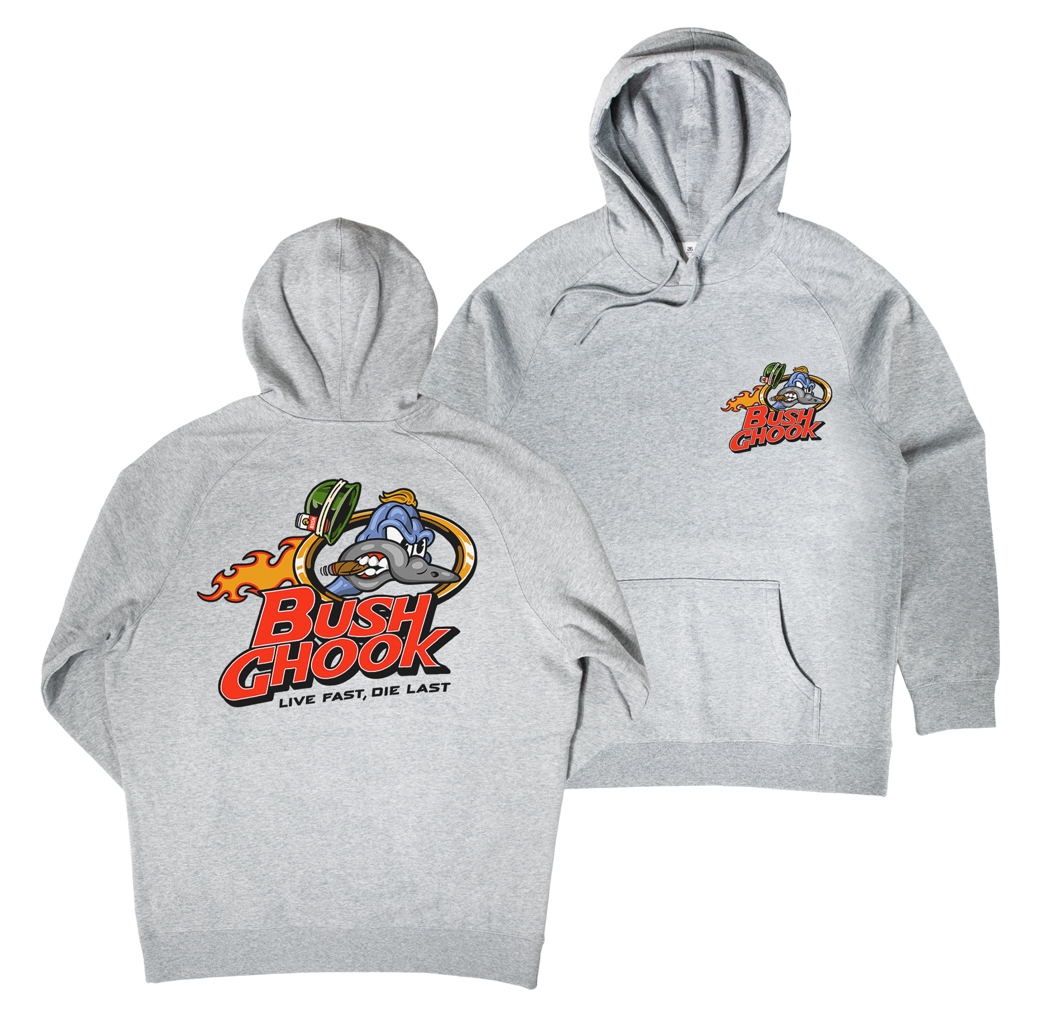 Brass Chook Hoodie Grey – Bush Chook