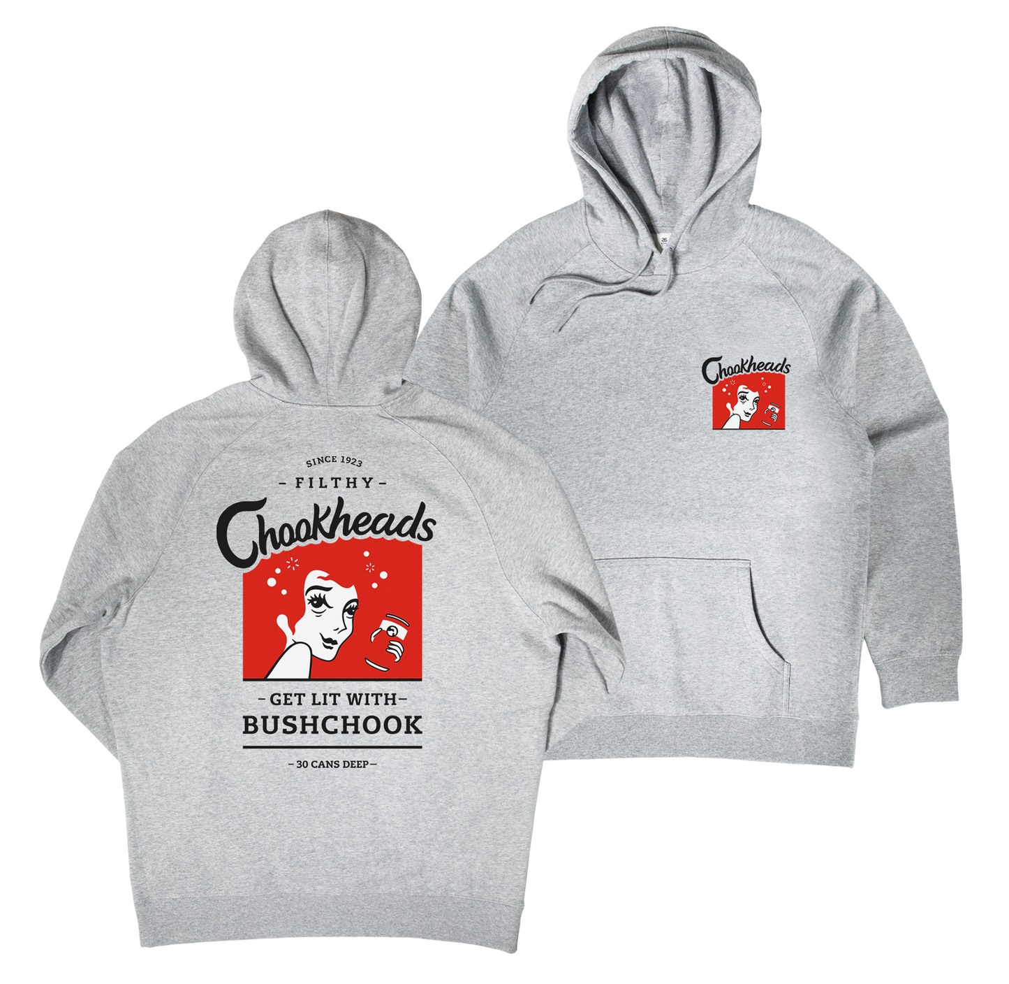 Chookheads Hoodie Grey