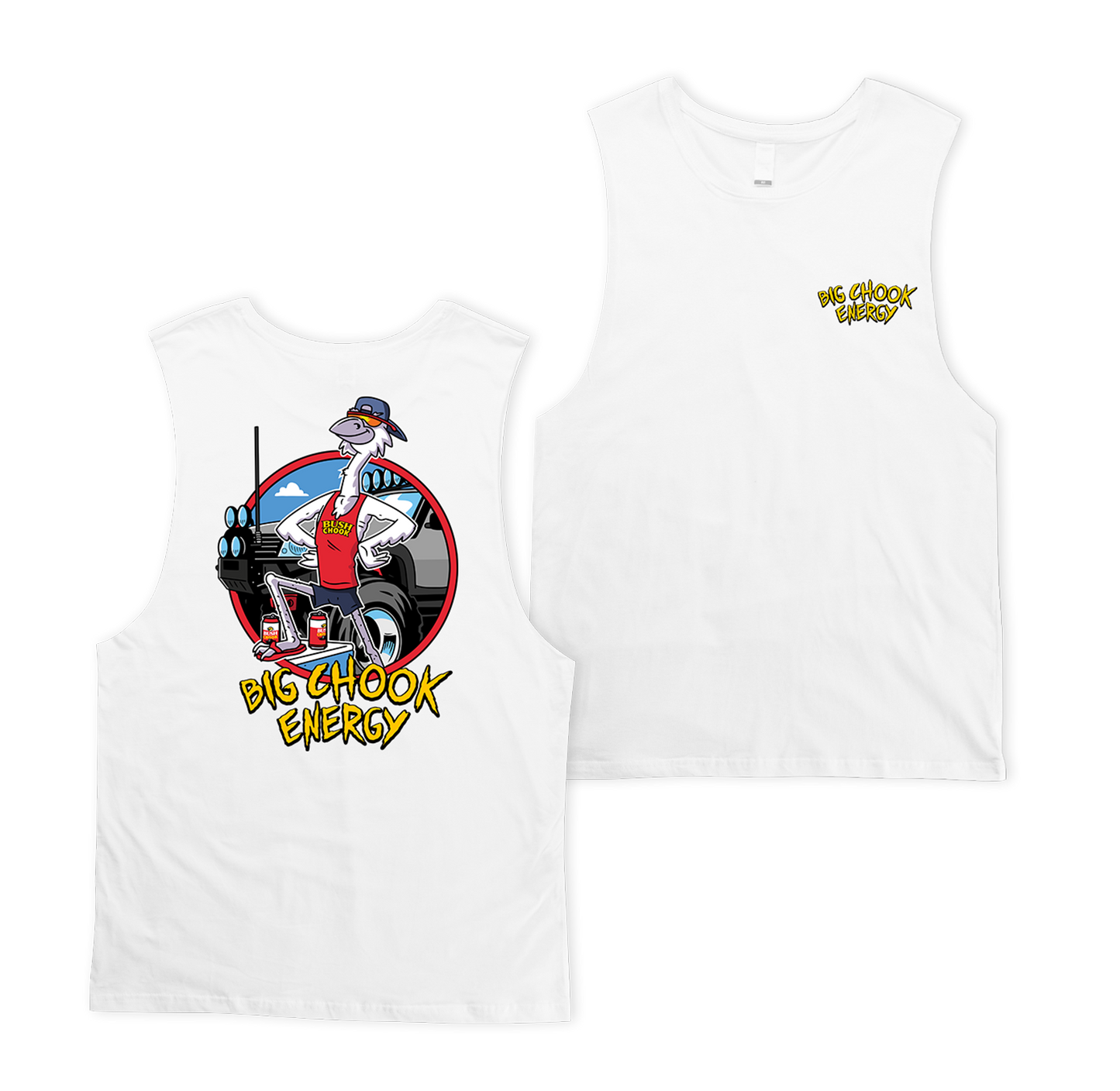 Big Chook Energy Muscle Tee White