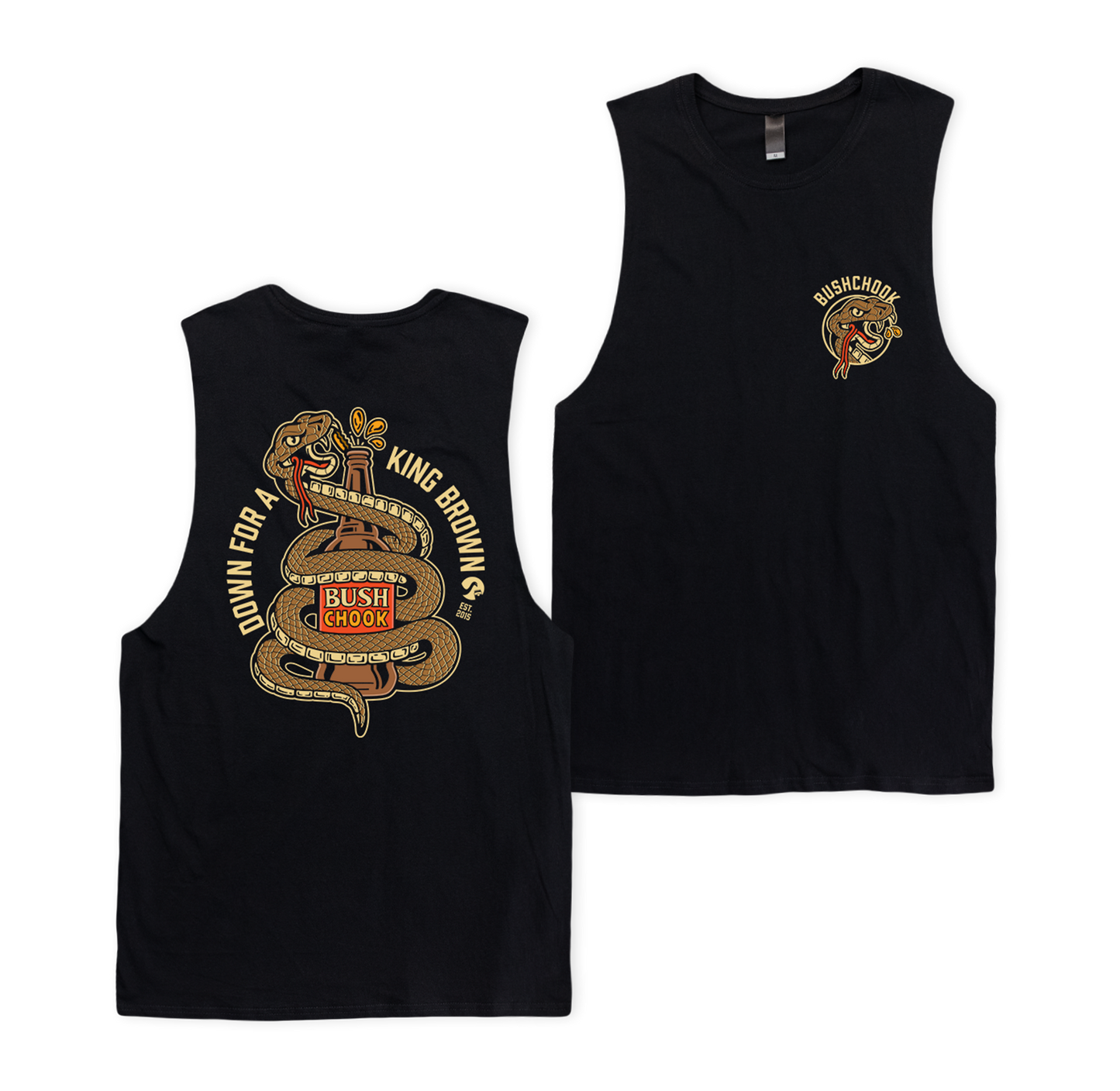 King Brown Muscle Tee Black