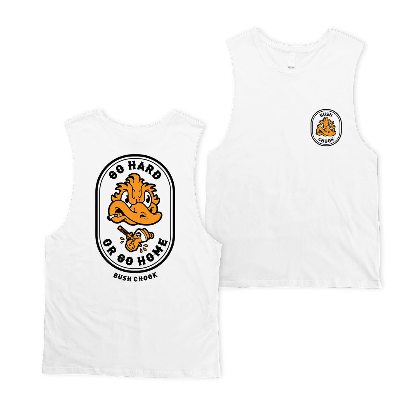 Go Hard or Go Home Muscle Tee White