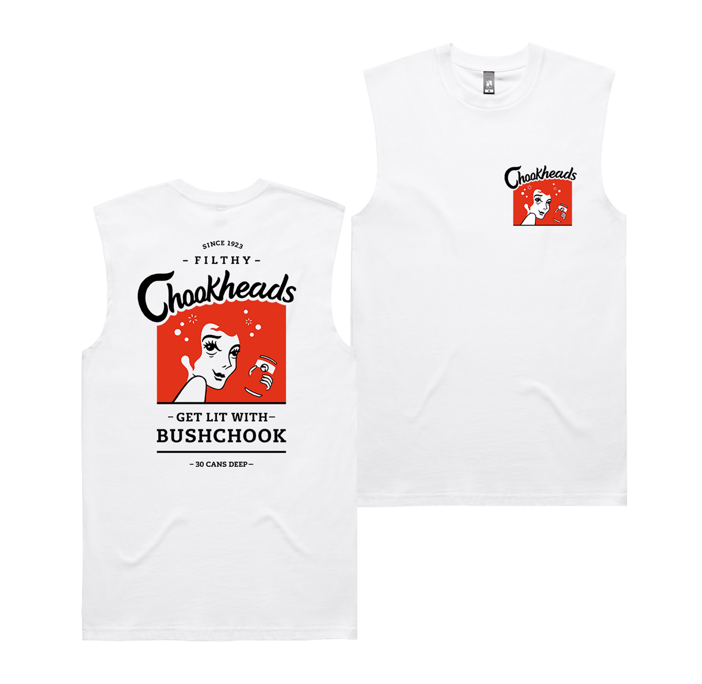 Chookheads Muscle Tee White