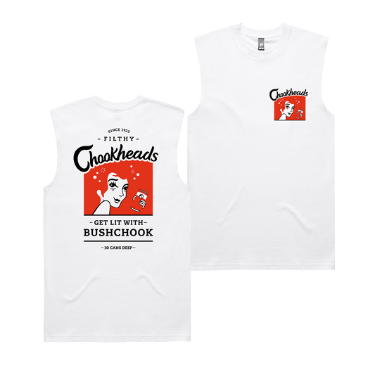 Chookheads Muscle Tee White