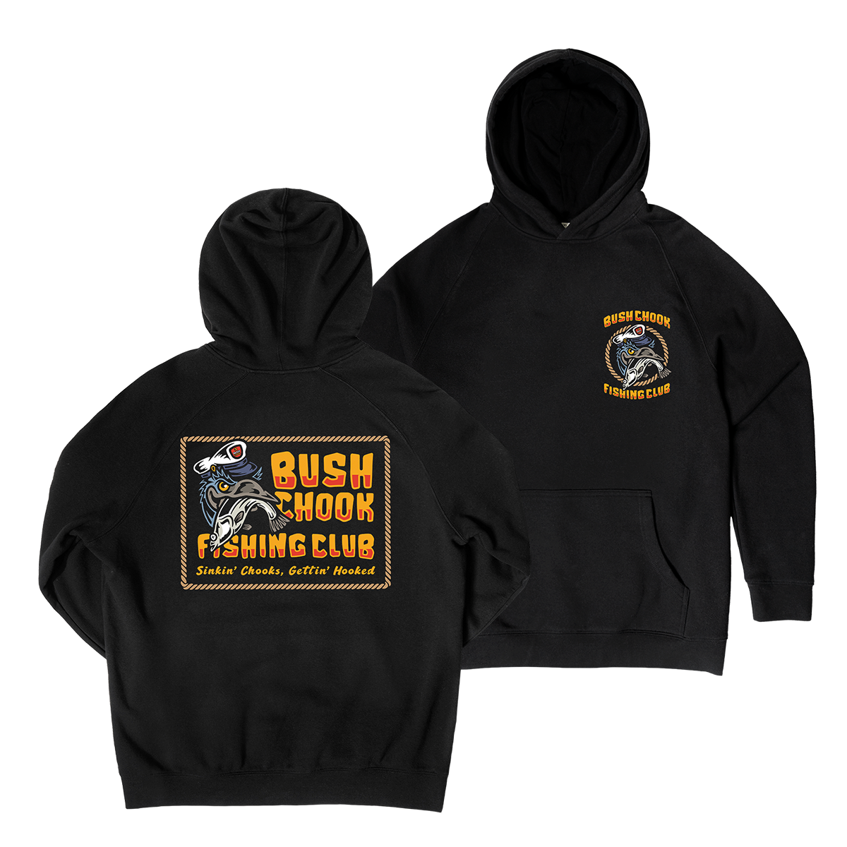 Fishing Club Hoodie Black