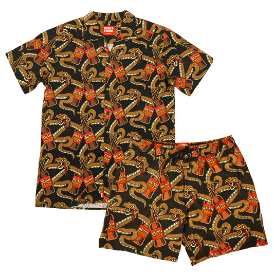 King Brown Button-up and Beach Shorts Bundle