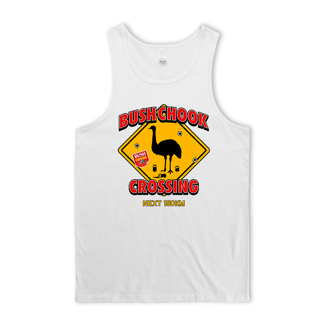 Chook Crossing Singlet White