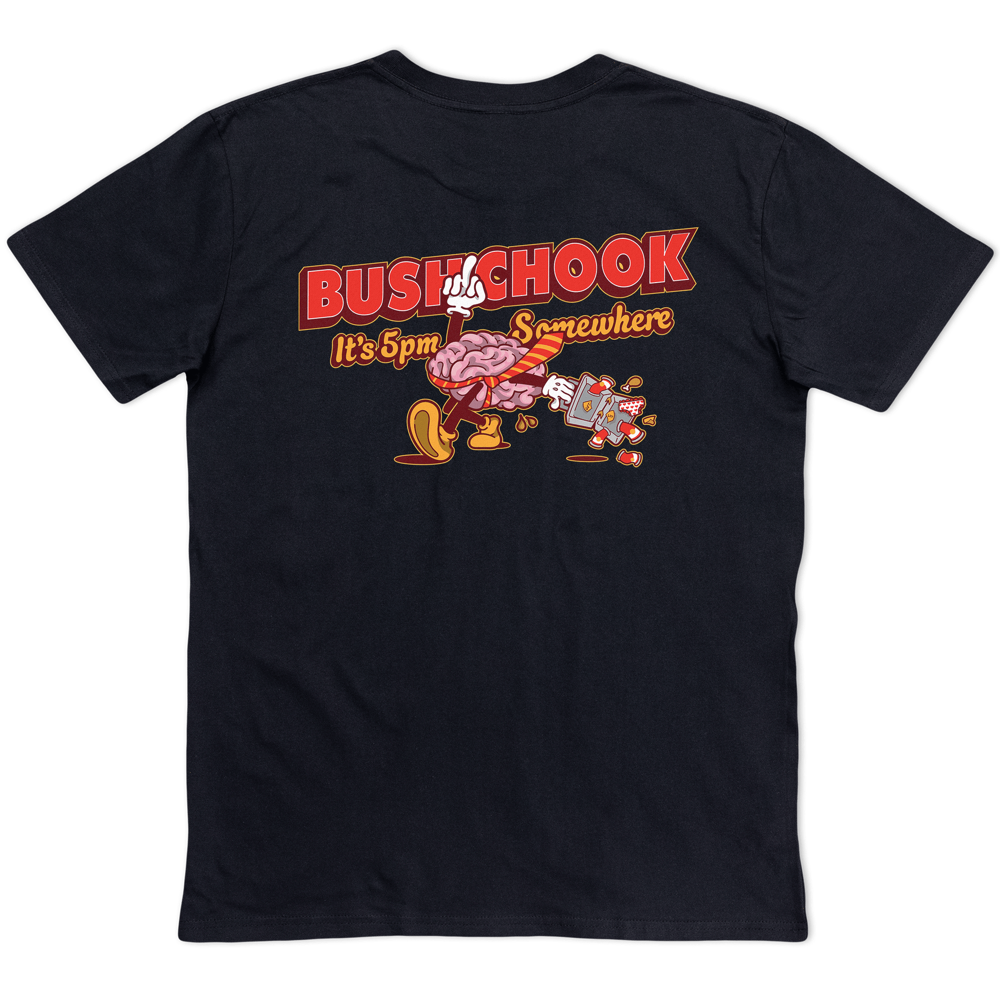 5pm Somewhere Tee Black T-Shirt Bush Chook