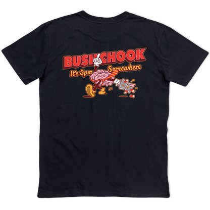 5pm Somewhere Tee Black T-Shirt Bush Chook