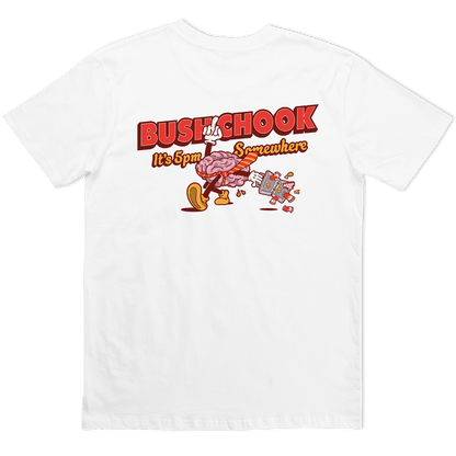 5pm Somewhere Tee White T-Shirt Bush Chook