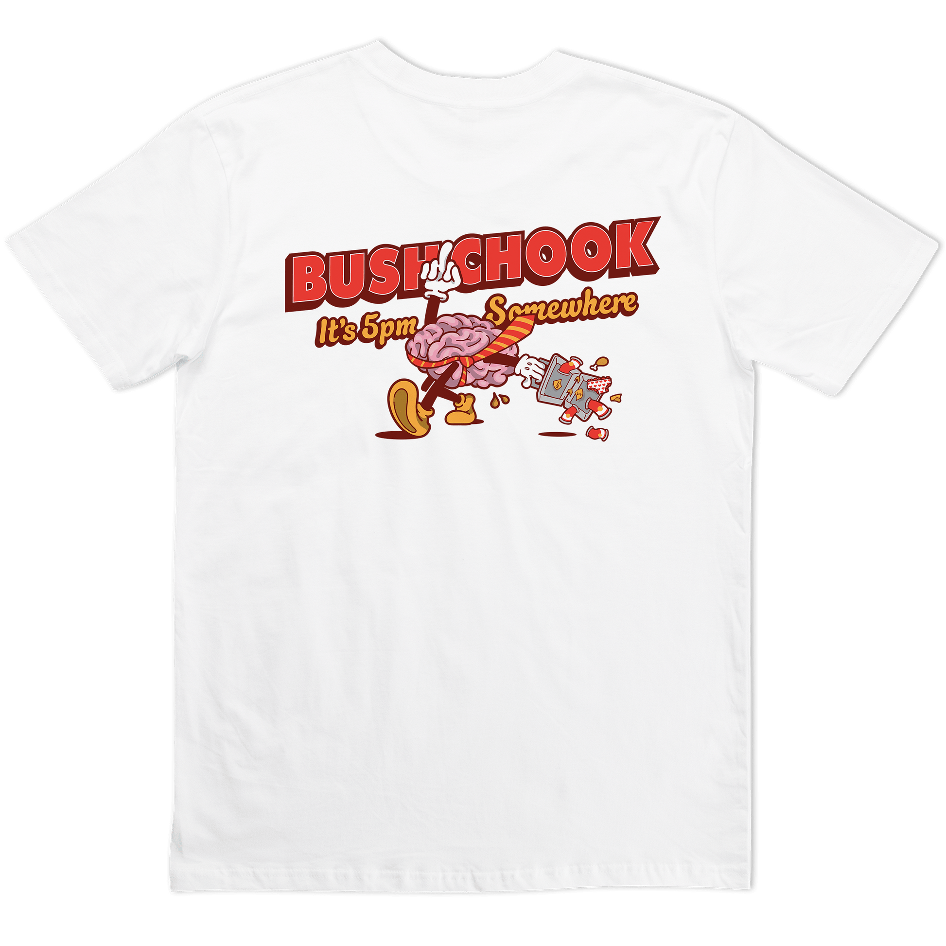 5pm Somewhere Tee White T-Shirt Bush Chook