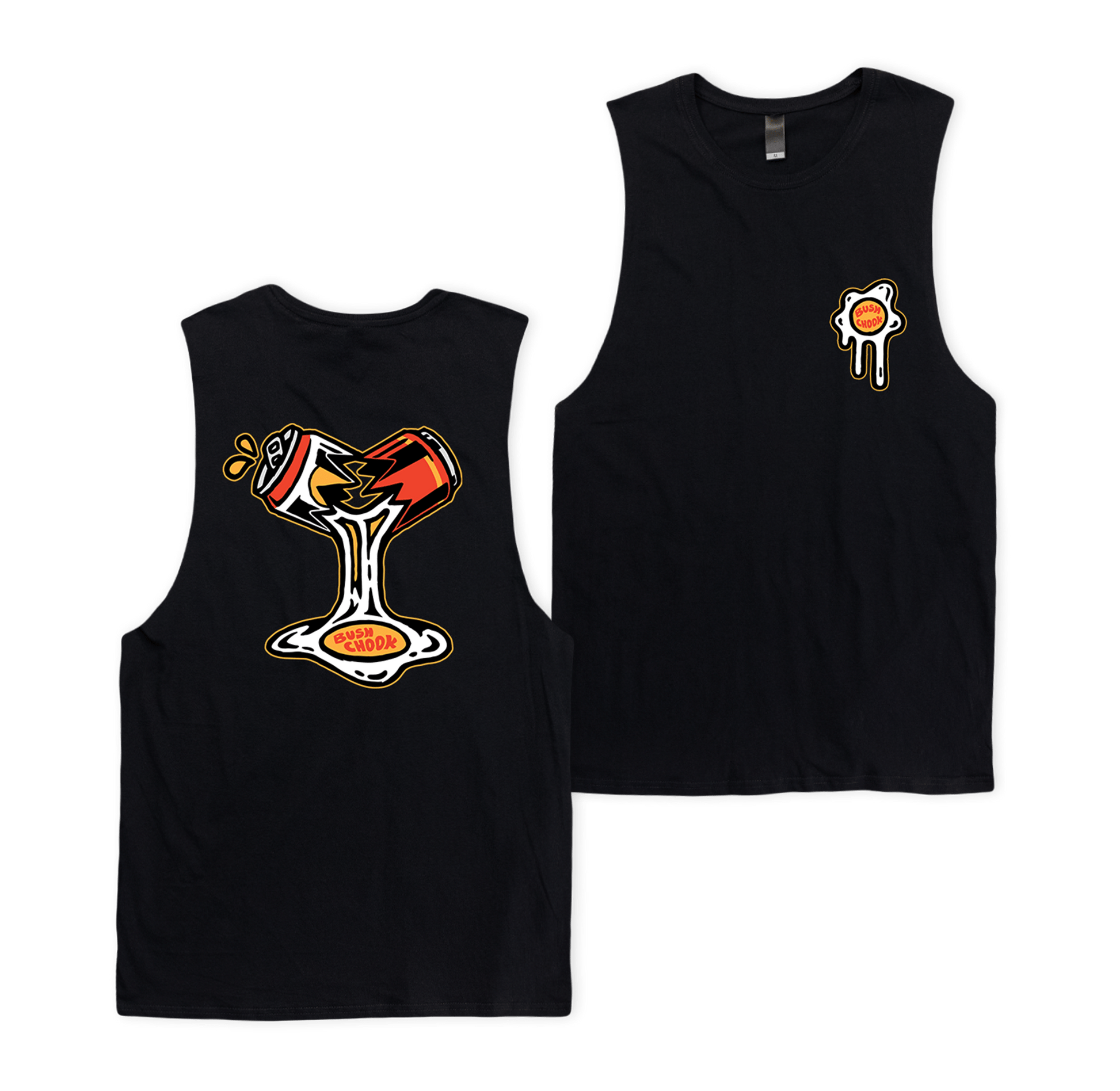 Bad Egg Muscle Tee Black Muscle Bush Chook