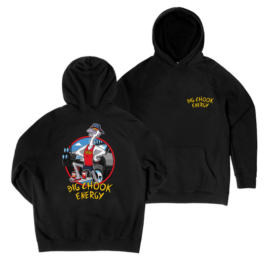 Big Chook Energy Hoodie Black Hoodie Bush Chook