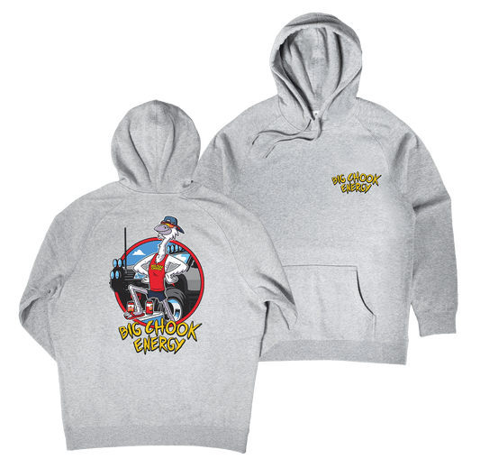 Big Chook Energy Hoodie Grey Hoodie Bush Chook