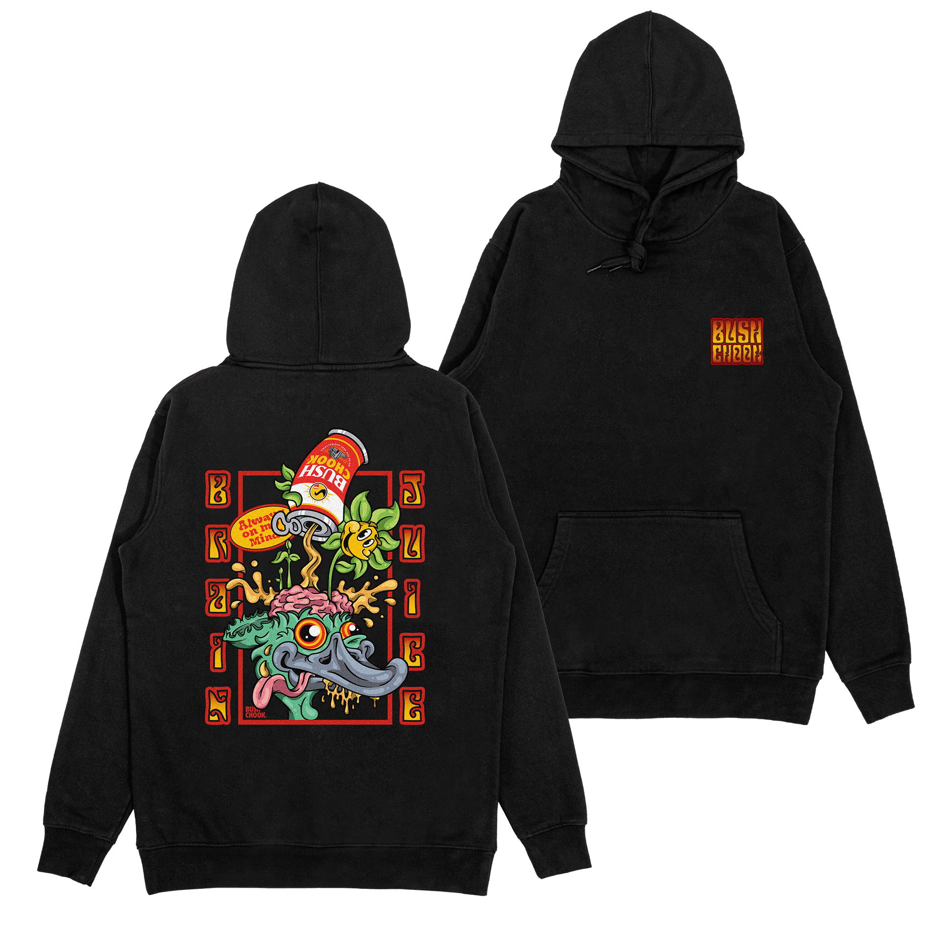 Brain Juice Hoodie Black Hoodie Bush Chook