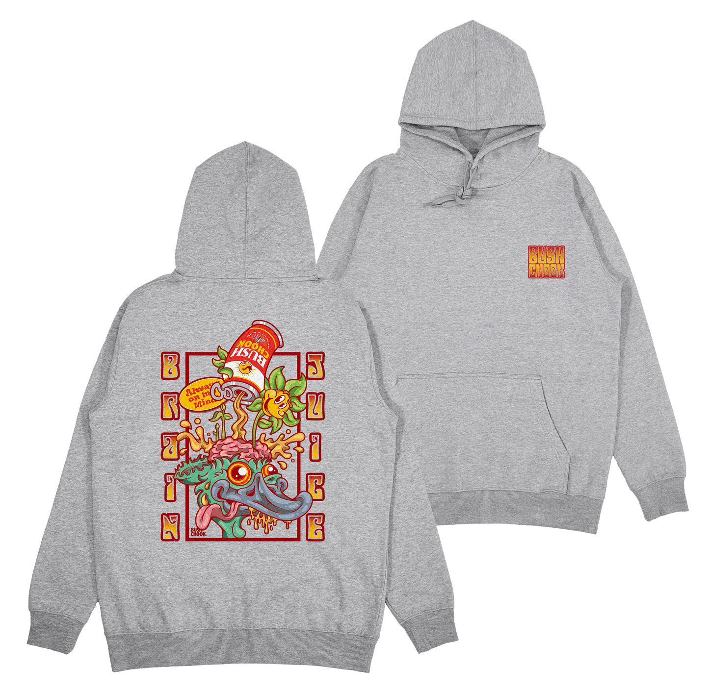 Brain Juice Hoodie Grey Hoodie Bush Chook