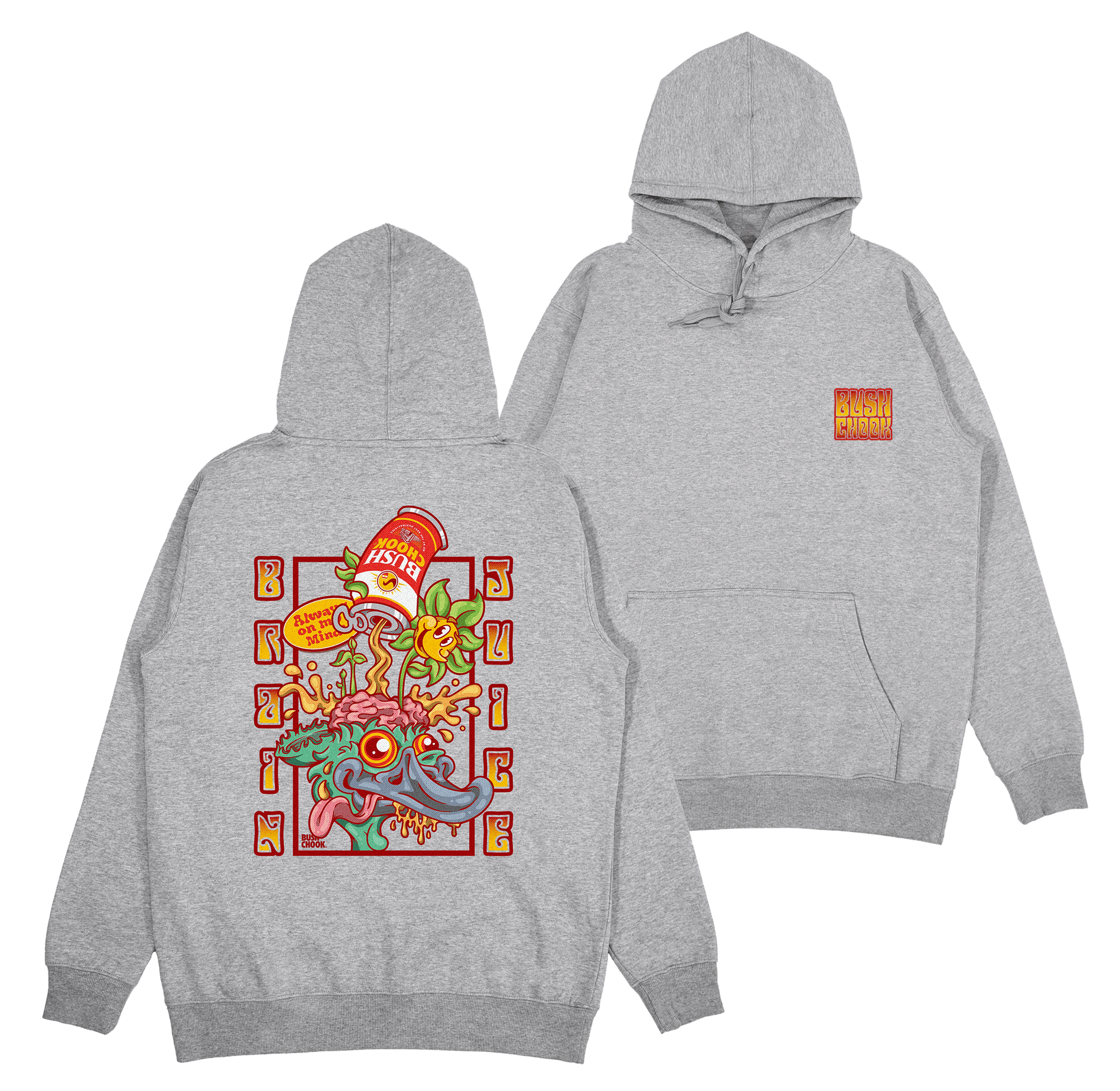 Brain Juice Hoodie Grey Hoodie Bush Chook