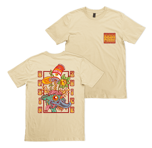 Brain Juice Tee Tan T-Shirt Bush Chook