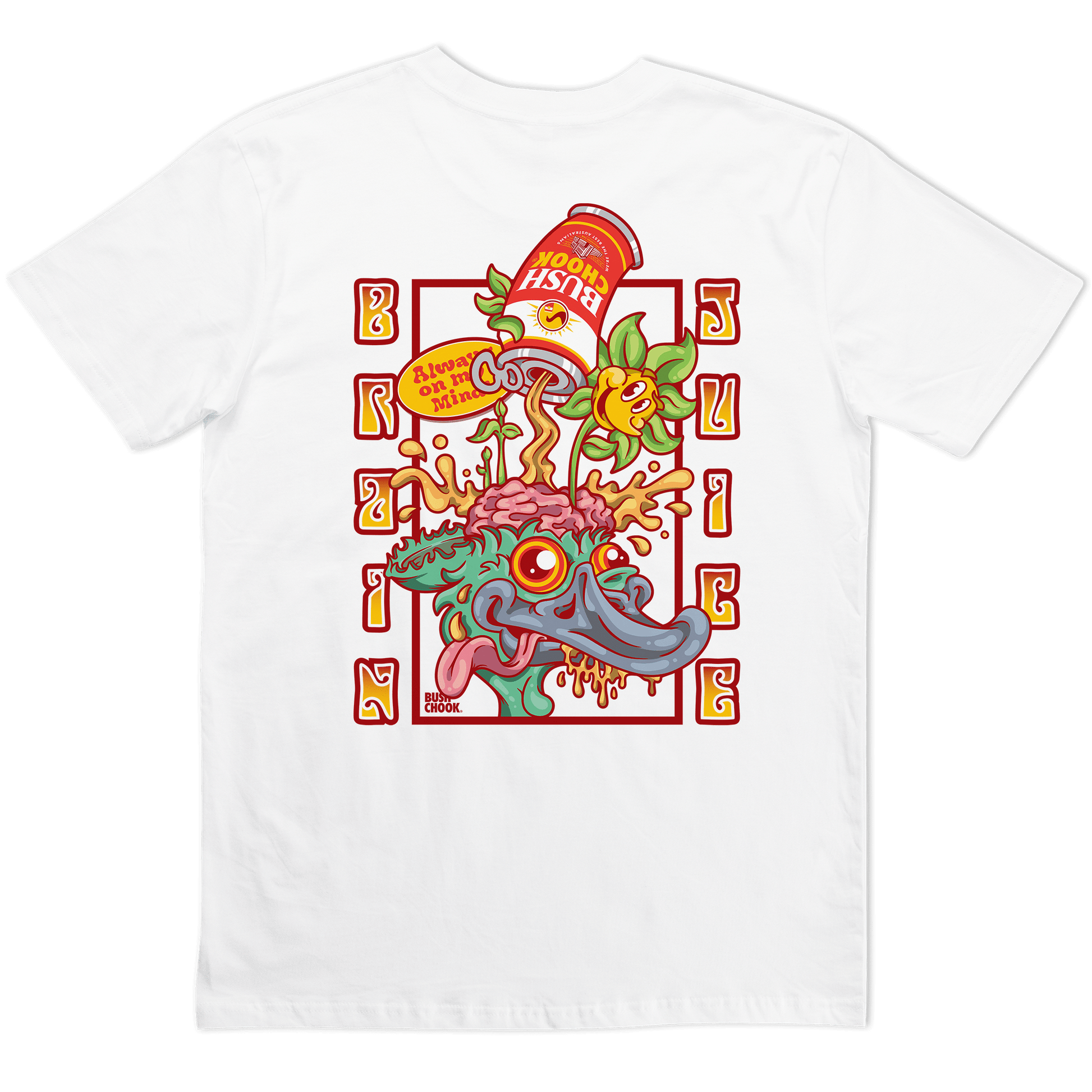 Brain Juice Tee White T-Shirt Bush Chook