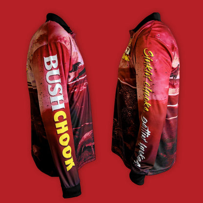 Bush Chook Fishing Jersey - Red Fishing Jersey Bush Chook