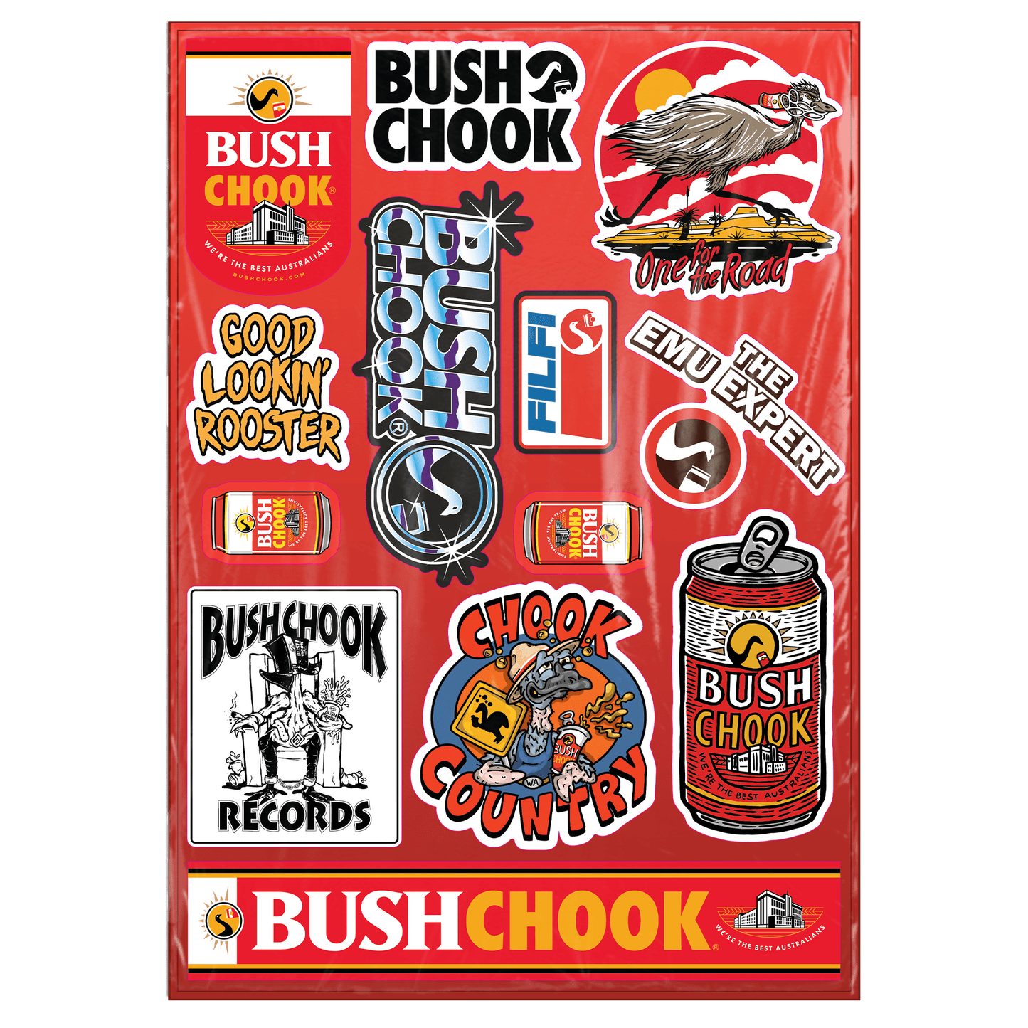 Bush Chook Sticker Sheet Stickers Bush Chook