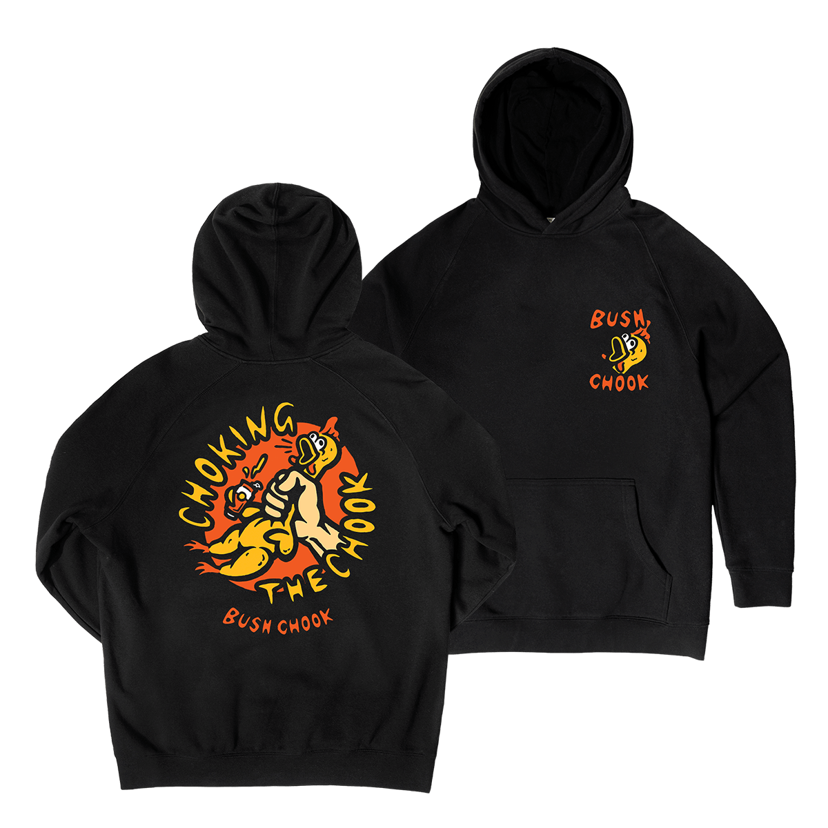 Chokin' The Chook Hoodie Black Hoodie Bush Chook