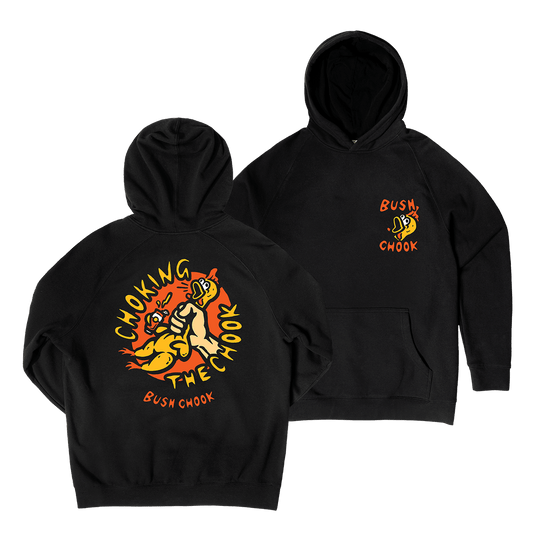 Chokin' The Chook Hoodie Black Hoodie Bush Chook