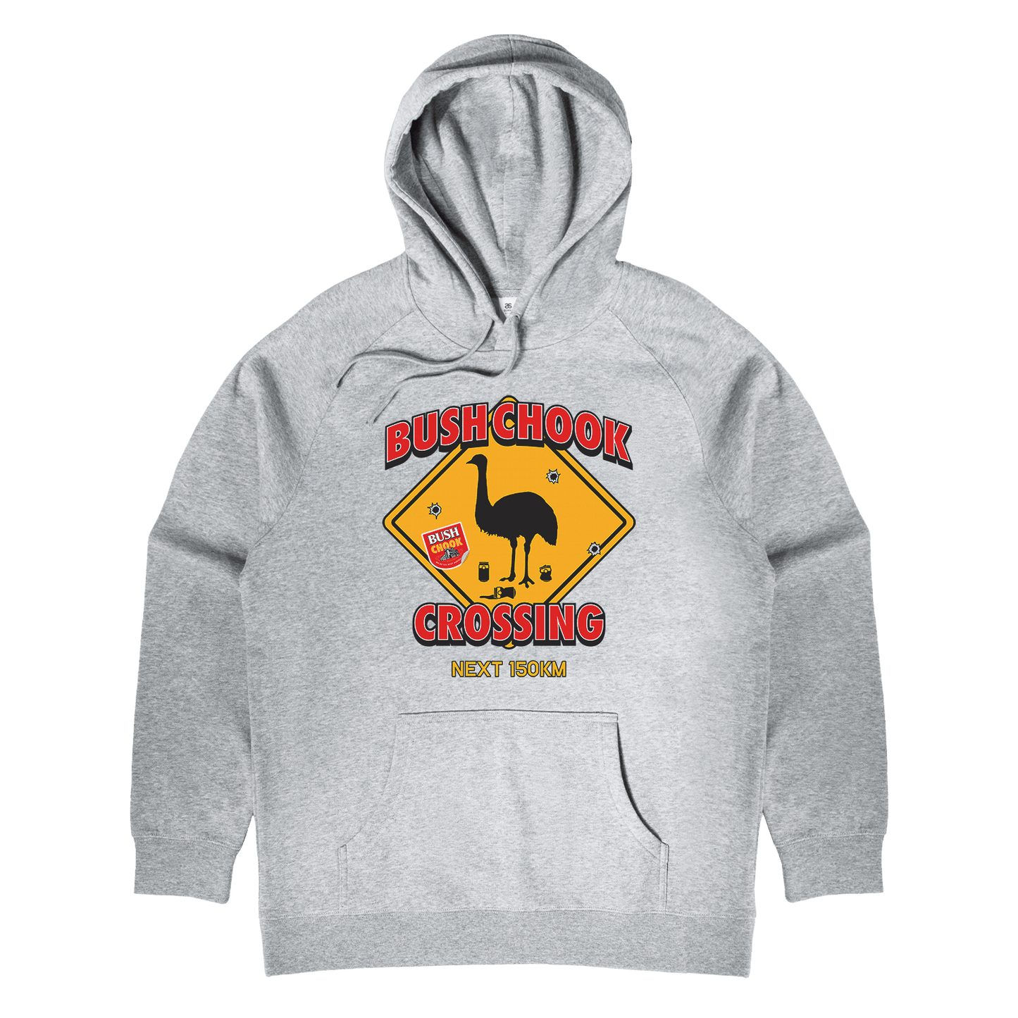Chook Crossing Hoodie Grey Hoodie Bush Chook
