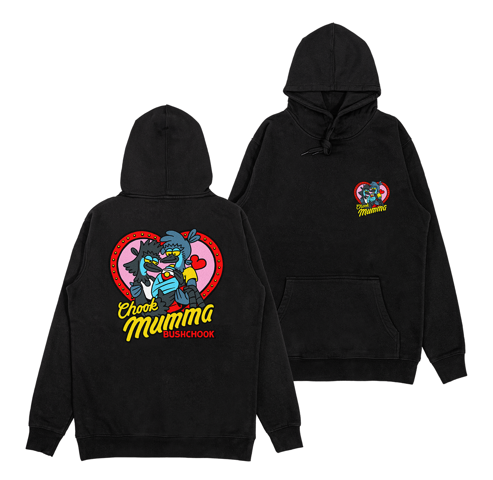 Chook Mumma Hoodie Black Hoodie Bush Chook