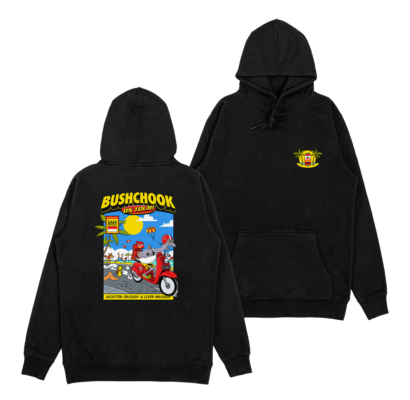 Chooks on Tour: Bali Hoodie Black Hoodie Bush Chook
