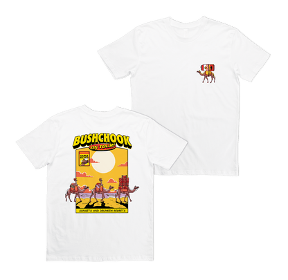 Chooks On Tour: Cable Beach Tee White Bush Chook