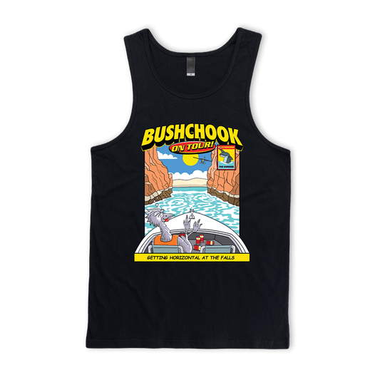 Chooks On Tour: Horizontal Falls Singlet Black Singlet Bush Chook