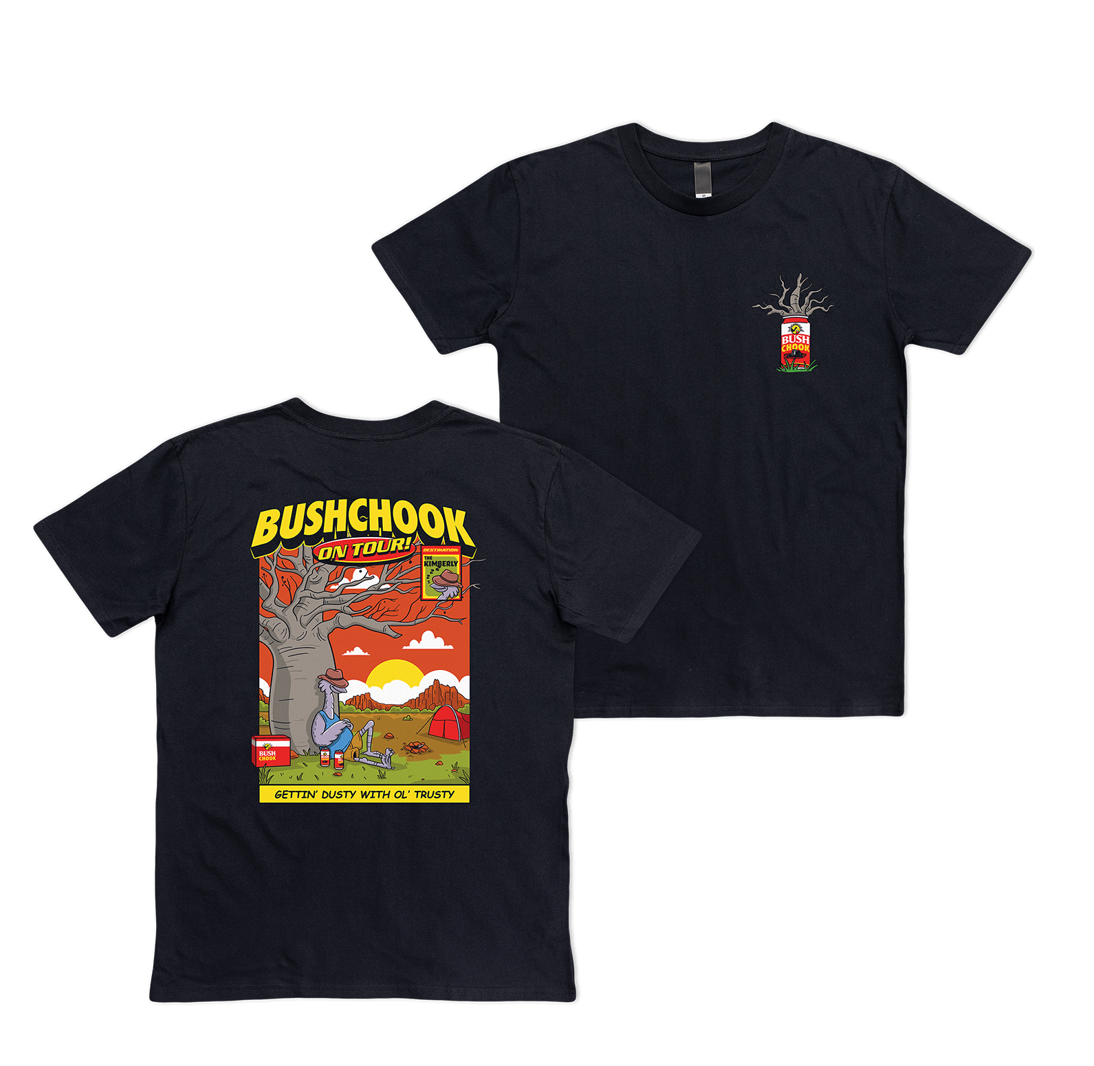 Chooks On Tour: Kimberley Tee Black T-Shirt Bush Chook