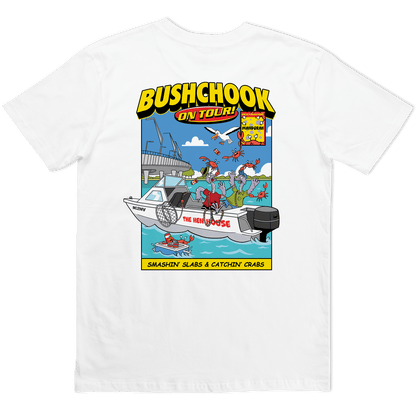 Chooks On Tour: Mandurah Tee White T-Shirt Bush Chook