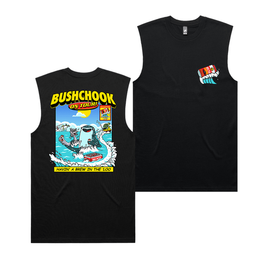 Chooks On Tour: Ningaloo Muscle Tee Black Muscle Bush Chook