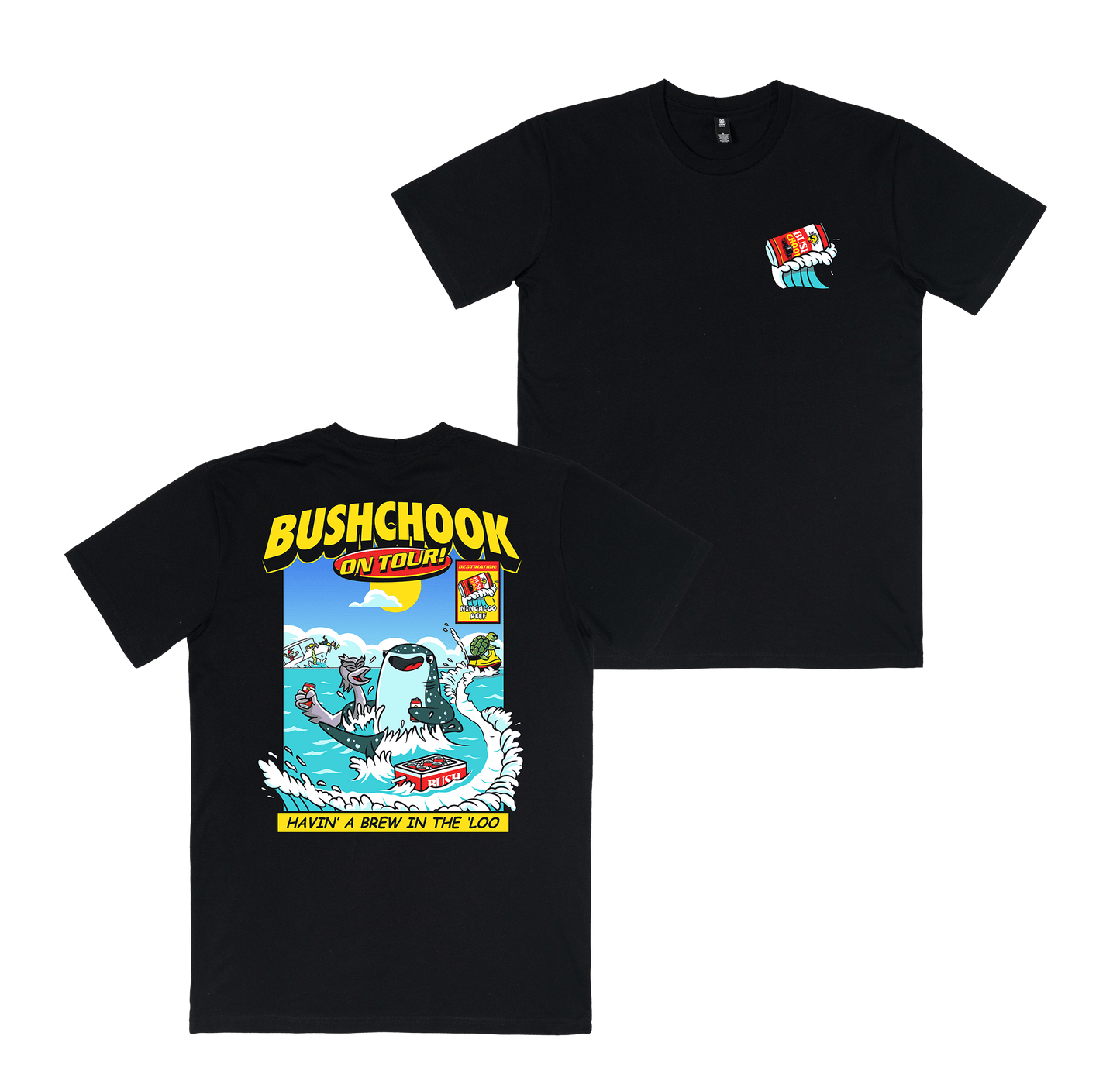 Chooks On Tour: Ningaloo Tee Black T-Shirt Bush Chook
