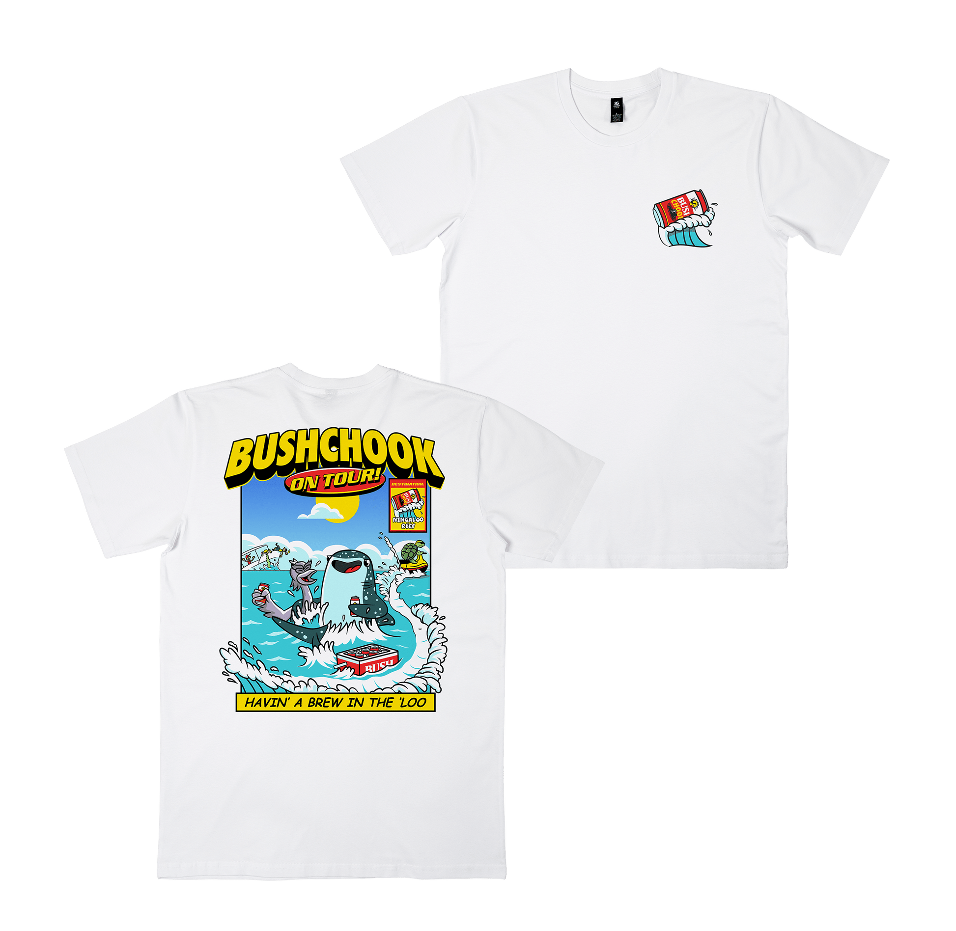 Chooks On Tour: Ningaloo Tee White T-Shirt Bush Chook