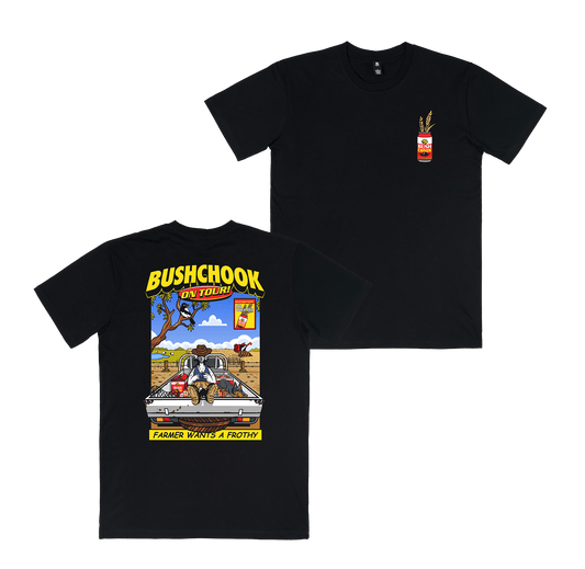 Chooks On Tour: Wheatbelt Tee Black T-Shirt Bush Chook