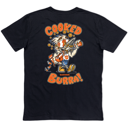 Cooked Burra Tee Black T-Shirt Bush Chook