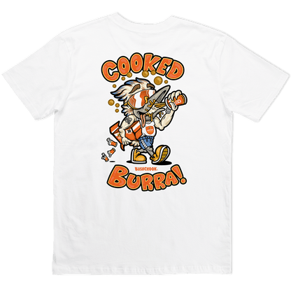 Cooked Burra Tee White T-Shirt Bush Chook