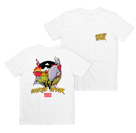 Cooked Chook Tee White Clothing Bush Chook