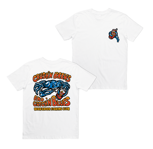 Crush'n Brews Tee White T-Shirt Bush Chook