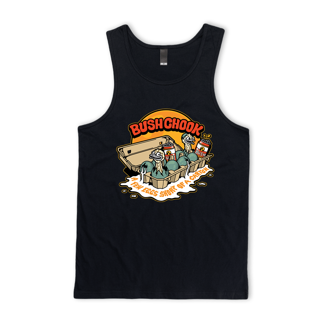 Few Eggs Short Singlet Black Singlet Bush Chook