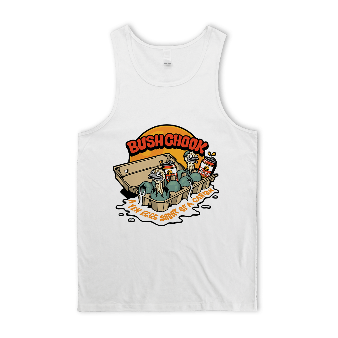 Few Eggs Short Singlet White Singlet Bush Chook