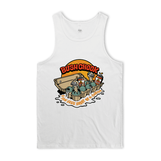 Few Eggs Short Singlet White Singlet Bush Chook