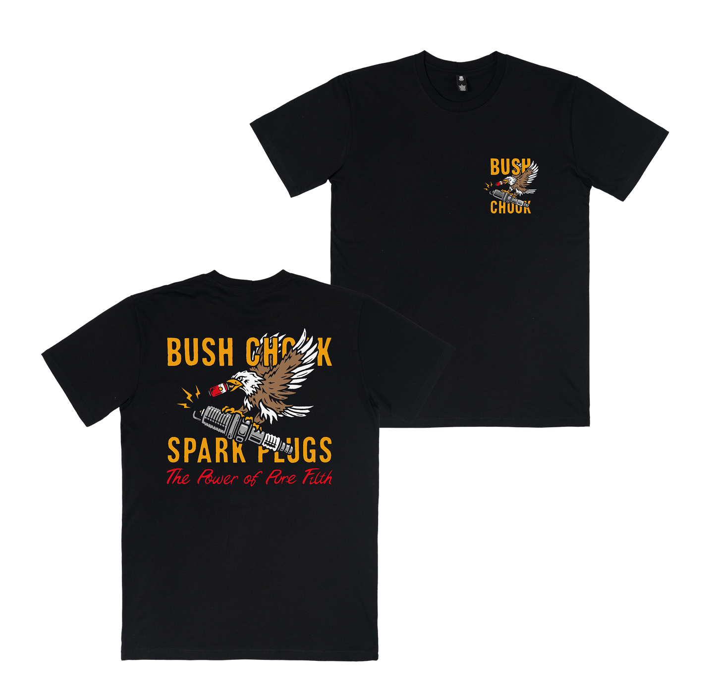 Filthy Plugs Tee Black T-Shirt Bush Chook