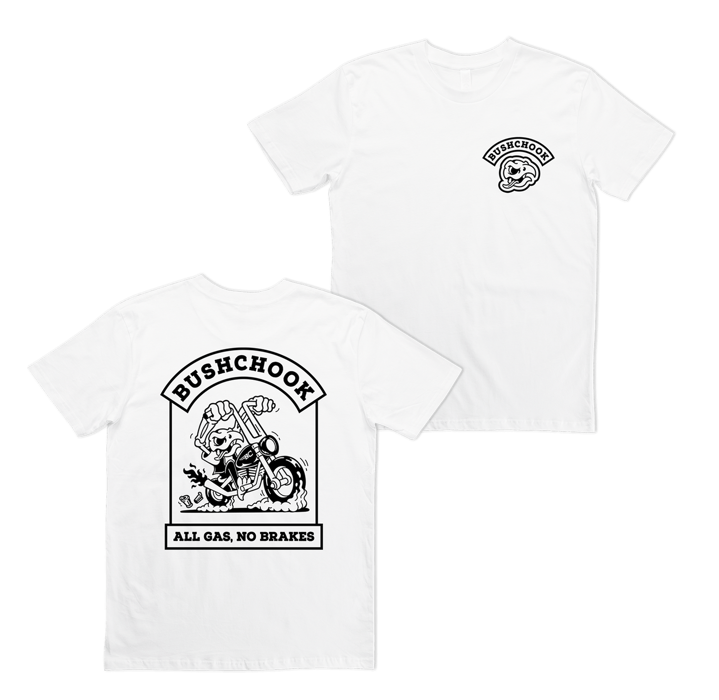 Gassed Tee White T-Shirt Bush Chook