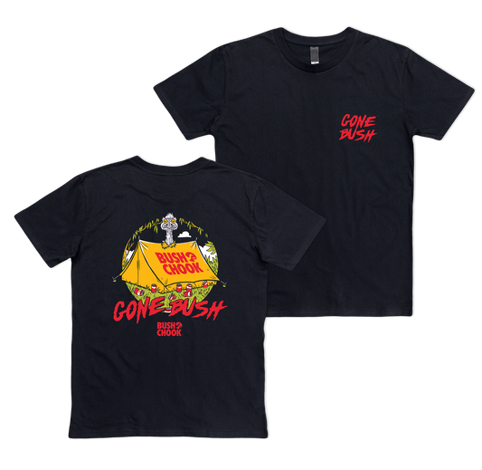 Gone Bush Tee Black Clothing Bush Chook