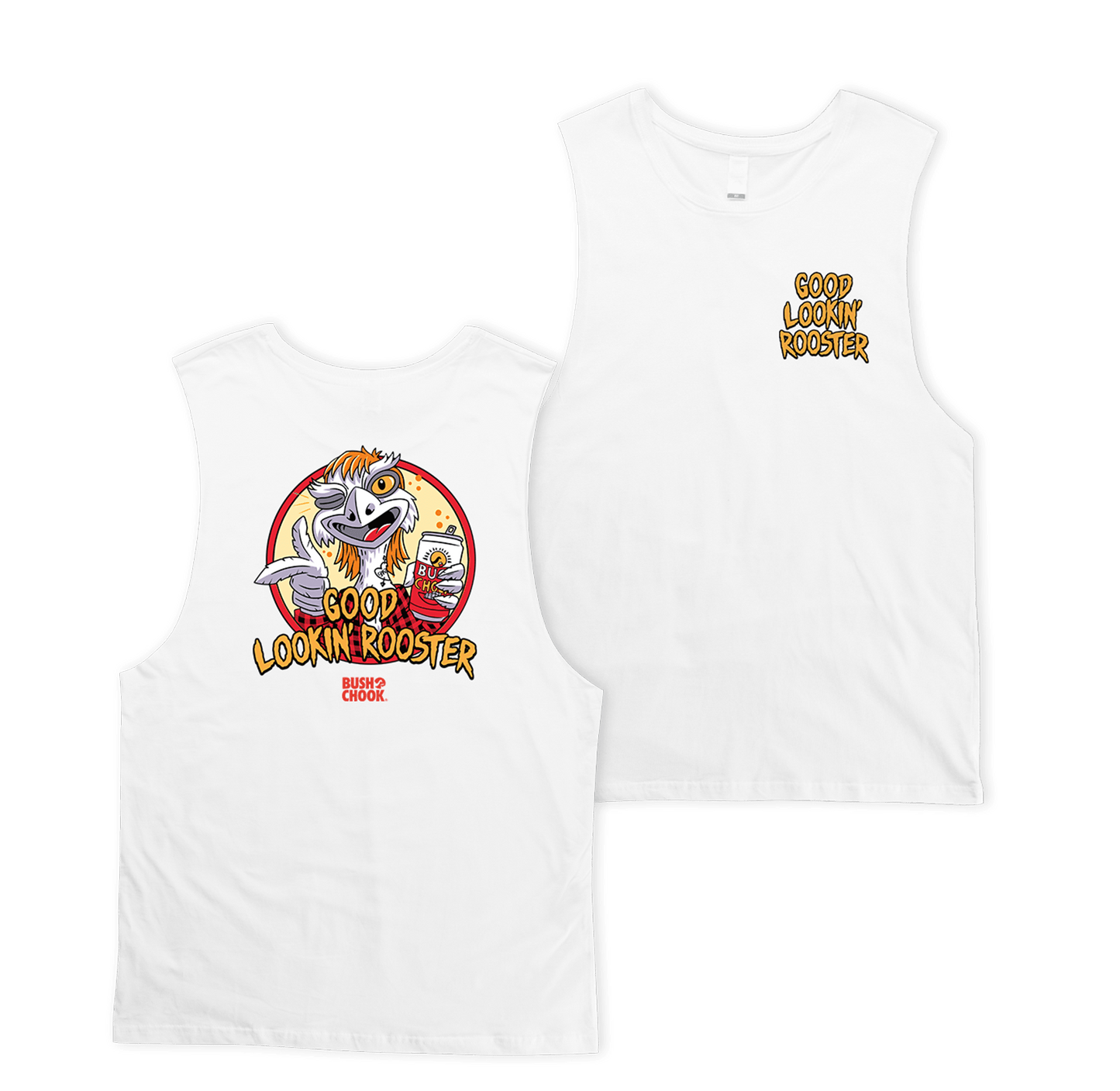 Good Lookin' Rooster Muscle White Muscle Bush Chook