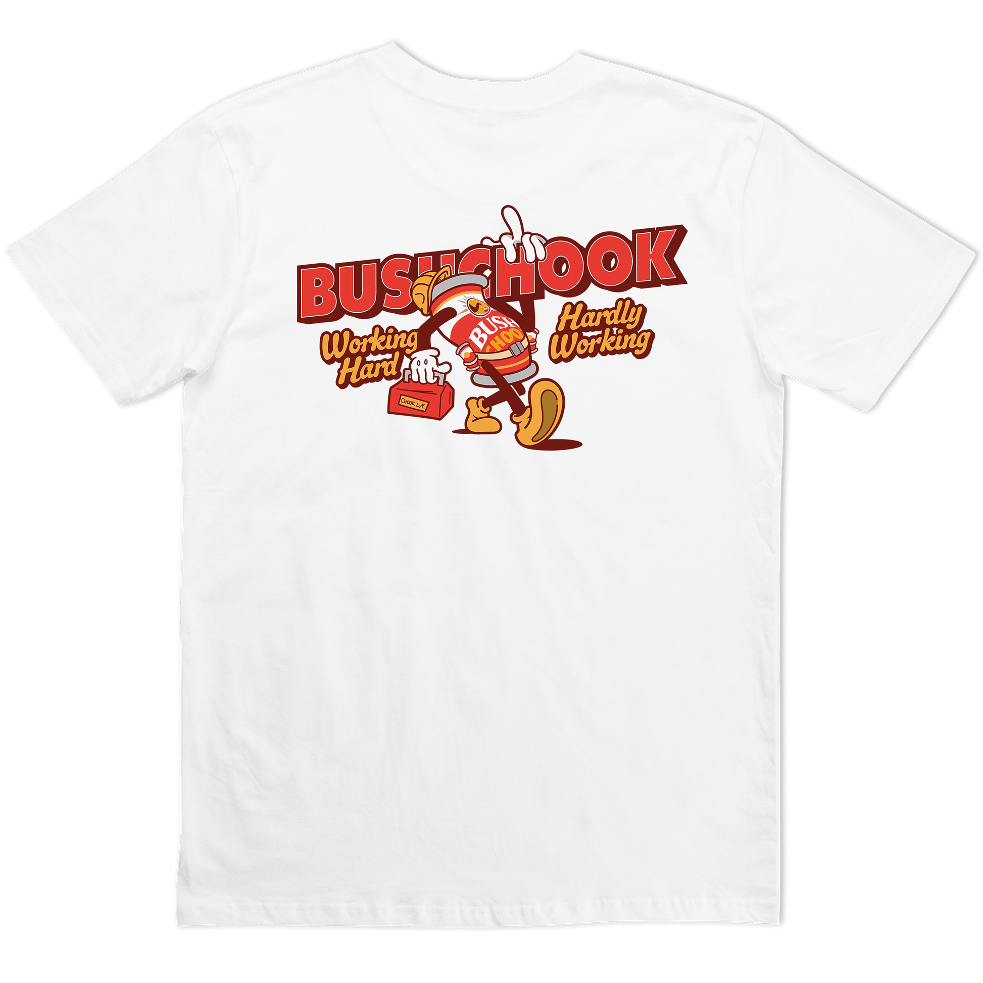 Hardly Working Tee White T-Shirt Bush Chook