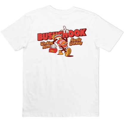 Hardly Working Tee White T-Shirt Bush Chook